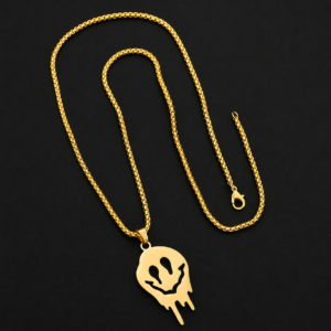 Gold Skull Pendant Necklace