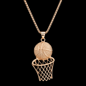 Rose Gold Basketball Hoop Pendant Necklace