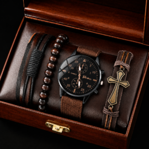 Luxury Men's Watch & Bracelet Gift Set